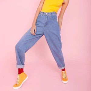 LF Markey johnny elasticated jeans mid blue wash